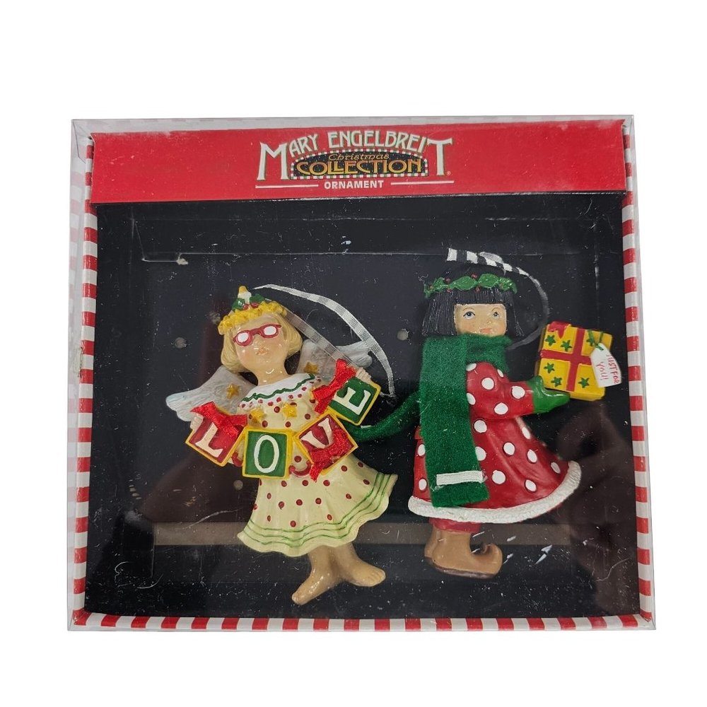 Mary Engelbreit Angel Love Girl Just For You Ornament Set of Two